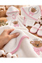 100% Cotton Baby Bath Towel Set with Hood - Soft & Teddy Bear Embroidered Pareo Towel - 4 Pieces - 7