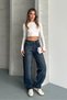 Buckle Detail Loose Fit Wide Leg Relaxed Baggy Jeans Pants
