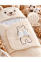 Baby Blanket & Swaddle - Ecru Sleeping Bag with Teddy Bear & Ears, Newborn Cotton - Gift - 4