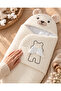 Baby Blanket & Swaddle - Ecru Sleeping Bag with Teddy Bear & Ears, Newborn Cotton - Gift - 3