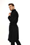 Jancarlucci̇ Men's Cashmere Black Belted Cashmere Long Coat - 2