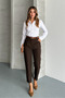 Belted Trousers with Pencil Pockets and Back Pocket Detail