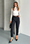 Belted Trousers with Pencil Pockets and Back Pocket Detail - 5