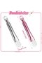 2pcs Dual-End Silicone Face Mask Applicator and Exfoliating Scrubber,Pink and Silver Skincare Brush for Creams and Clay Masks - 2