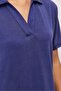 Women's Polo Collar Maxi Dress with Pockets - 7