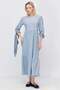 Women's Layered Detailed Crew Neck Textured Maxi Dress - 4
