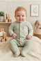 Baby Romper with Striped Booties - 2