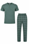 Men's Comfortable Fit Round Neck Short Sleeve Cotton Pajama Set 9055 - 4