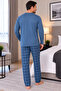 Men's Interlock Comfortable Fit Plaid Round Neck Cotton Pajama Set 6860 - 7