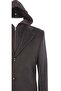 Kaşe Çıkma Hooded Over-The-Knee Coat-Brown - 2