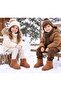 Tan Fur Inside Suede Artificial Non-Slip Sole First Step Baby Daily Boots - 2