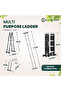 Multi-Purpose Foldable Ladder - 4x4, 16 Steps | Carbon Steel Folding Ladder for Home, Work, and Outdoor Use | Heavy-Duty and Adjustable Ladder Foldable with Grip (4x4-4.13mtrs, Black) - 7