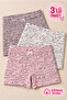 Girl's Cotton Colorful Lycra Boxer 3 Pack 6113