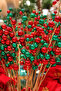 Christmas Ornament Shiny Ball Branch Red Green 70 cm