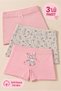 Girl's Cotton Colored Lycra Boxer 3 Pack 6234