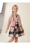 Girl's Leather Jacket Lumberjack Fabric Dress Set of 2