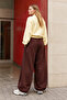 Acı Kahve Stoperli Barrel Fit Brushed Inside Women's Sweatpants Mg2687 - 5