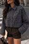 Denia Blue Plaid Bomber Jacket - 2