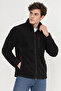Men's Black Softshell Fleece Standard Full Zipper 3 Pocket Men's Fleece Cardigan - 2