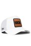 White Trucker Hat with Rock Logo
