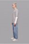 Boxy Fit Crew Neck Printed Long Sleeve T-Shirt H9201Ax26Au - 4