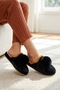 Women's Black Pompom Detailed Plush Winter House Slippers 3 cm Byndtpwrpon01 - 2