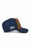 Navy Blue-Camel Trucker Hat with Rooster Logo - 2