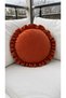 İnci Vintage Ruffled Tile Round Cushion with Internal Filling - 3