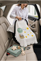 100% Muslin Baby Stroller Cover with Ruffles and Flying Balloon Pattern, White 70X110 cm - 2