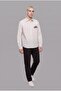 Boxy Fit Striped Long Sleeve Gray Shirt I3028Ax26Hs - 3