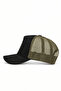 Cordura Black-Khaki Trucker Hat with Lion Logo - 3
