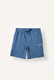 Relax Fit Elastic Lace-Up Waist Shorts with Text Detail I3699Ax26Hs - 6