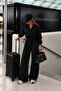 Arles Set Black 3 Thread Zippered Snap Fastener Jacket Tracksuit Set - 2