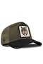 Wolf Logo Cordura Black-Khaki Trucker Hat