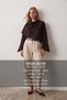 Women's Brown Crew Neck Wide Cut Design Blouse with Self-Shawl Detail Alc-X14420 - 2