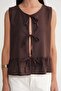 Mixray Ruffled Front Lace-Up Blouse - 3