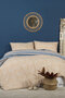 Fine Duvet Cover Set Double Size Fitted Sheet Cotton (200X220 cm) Beige