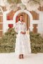 Special Design Embossed Textured Organza Evening Dress White - 4