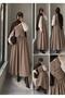 Women's Hijab Double Vest & Skirt Flared Set - 4