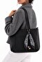 Women's Scarf-Zipper Shopper Hand and Shoulder Bag - 2