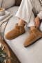 Women's Suede Fur Inside Low Sole Ankle Short Women's Boots&Bootie Brown - 2