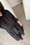 Eyelet Embroidery Pocket Detail Dress- Black - 5