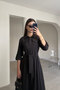 Eyelet Embroidery Pocket Detail Dress- Black - 2
