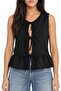 Mixray Ruffled Front Lace-Up Blouse - 4