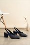 Thick Heel Shiny Heeled Shoes - 2