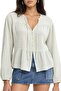 Mixray Lace-Up Collar Loose Long Sleeve Shirt - 3
