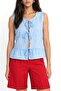 Mixray Ruffled Front Lace-Up Blouse - 4