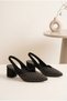 Thick Heel Shiny Heeled Shoes - 3