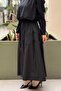 Elastic waist zipper detailed skirt - 3