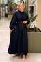 Floral Embroidery Embellished Full-Length French Buttoned Lined Dress - 2
